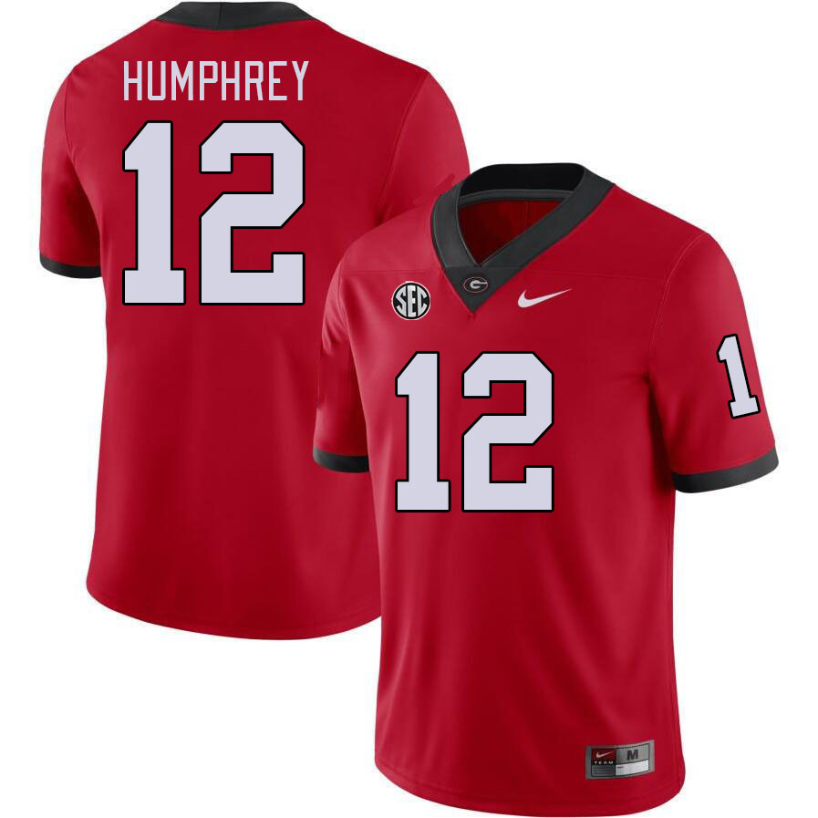 Men #12 Julian Humphrey Georgia Bulldogs College Football Jerseys Stitched-Red